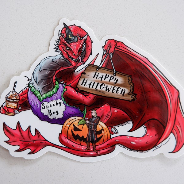 Caraxes & Daemon Targaryen - premium halloween sticker