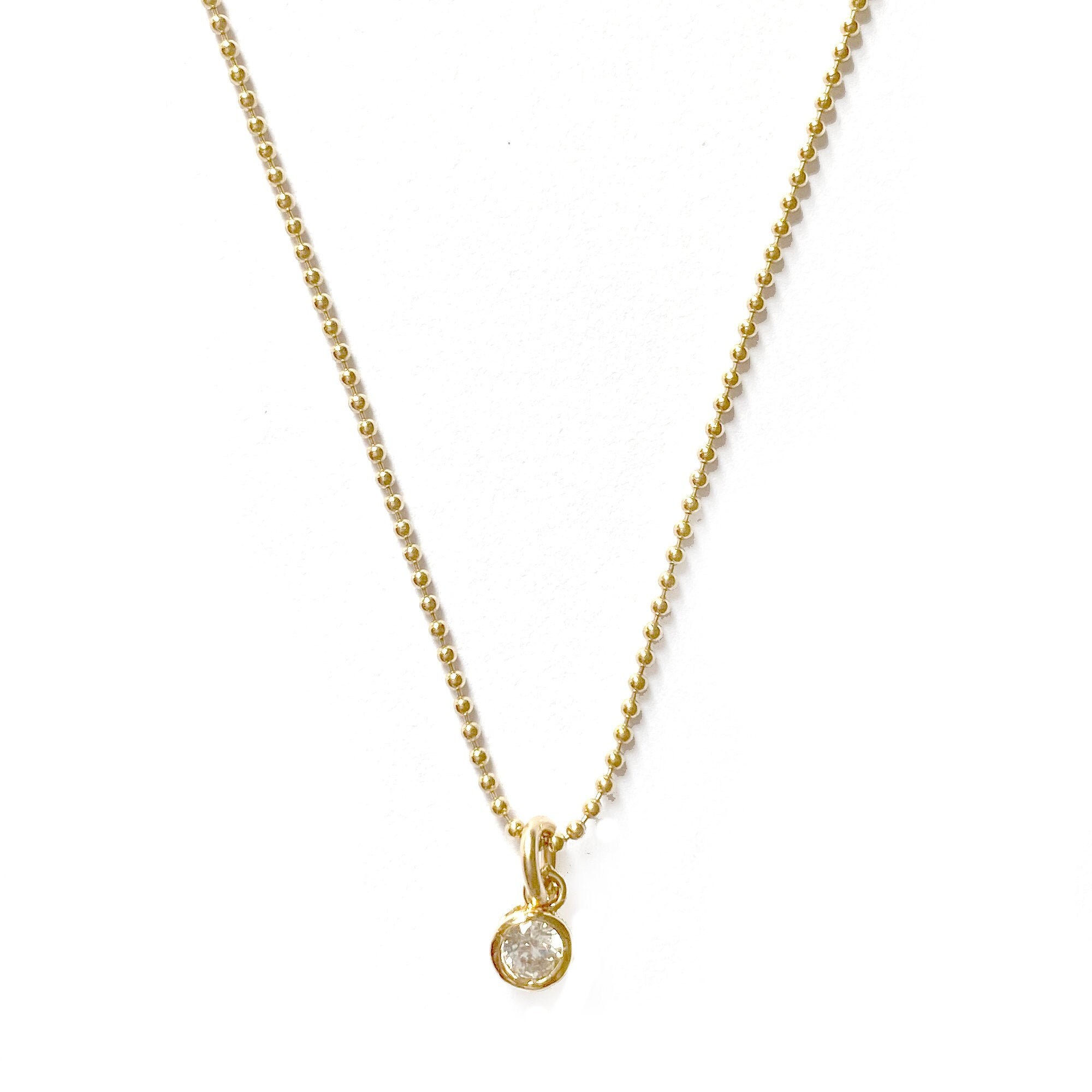 Dainty Gold Ball Chain Necklace Gold Filled Minimal Necklace Etsy