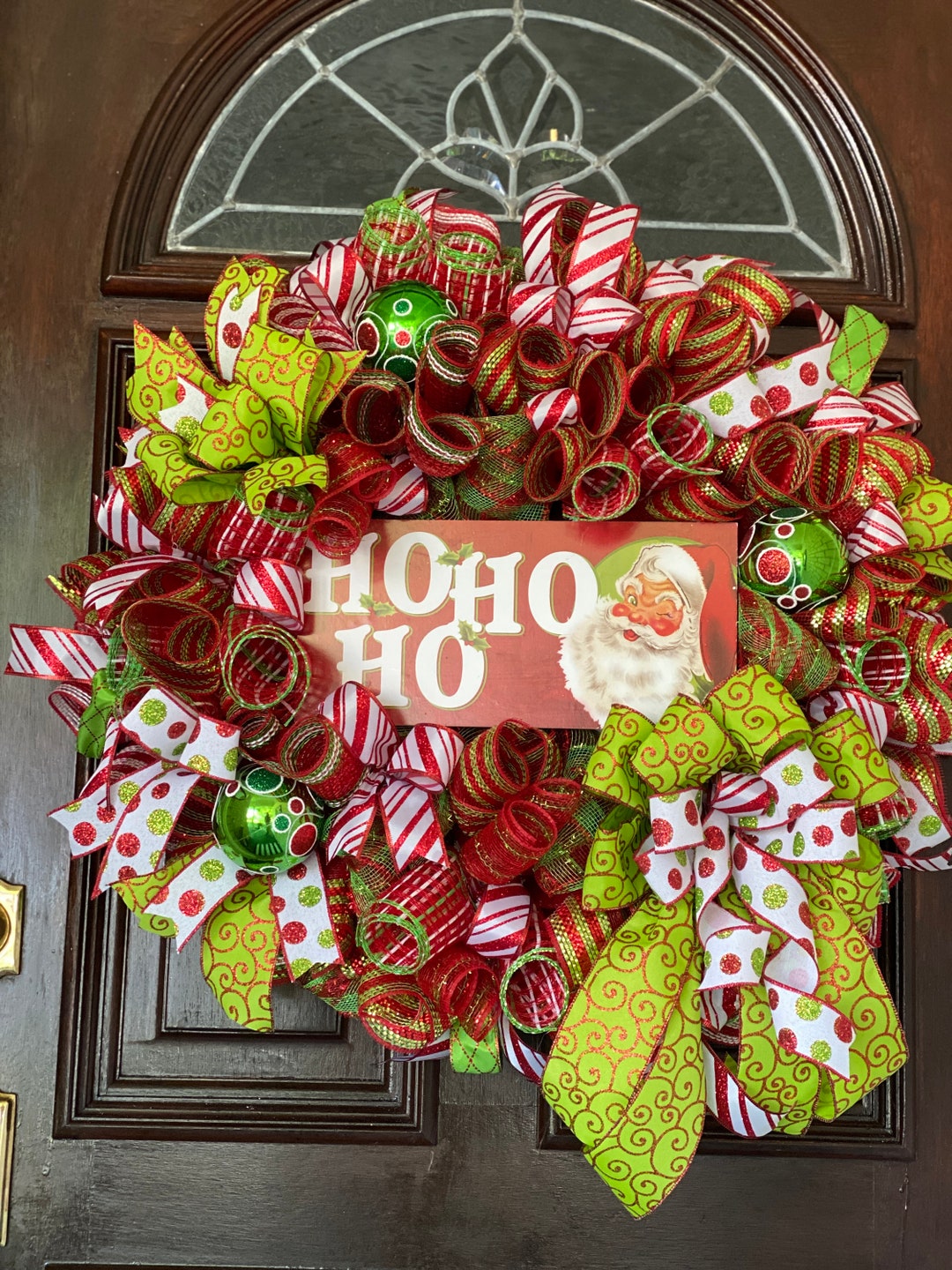 Ho Ho Ho Christmas Wreath Whimsical Front Door Decor - Etsy