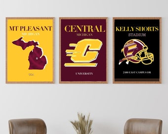 Digitaltryck av Central Michigan University - poster jpeg png direkt nedladdning - CMU