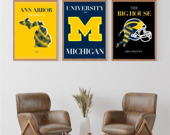 Digitaltryck från University of Michigan 20 x 25 cm - affisch jpeg png direktnedladdning - umich uofm
