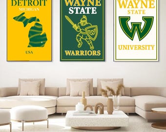 Digitaltryck av Wayne State University - affisch jpeg png direktnedladdning