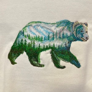 Forest Bear Mountain Trail Embroidered T-Shirt Sweatshirt Hoodie Crewneck