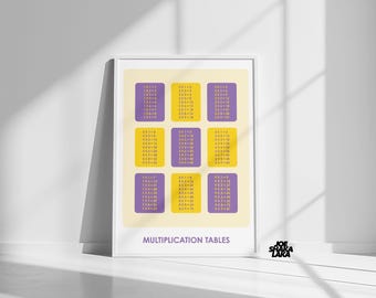 Tabla de multiplicación de los Lakers/LSU Color Math para aulas • Primaria • Educativa • Montessori • Descarga digital