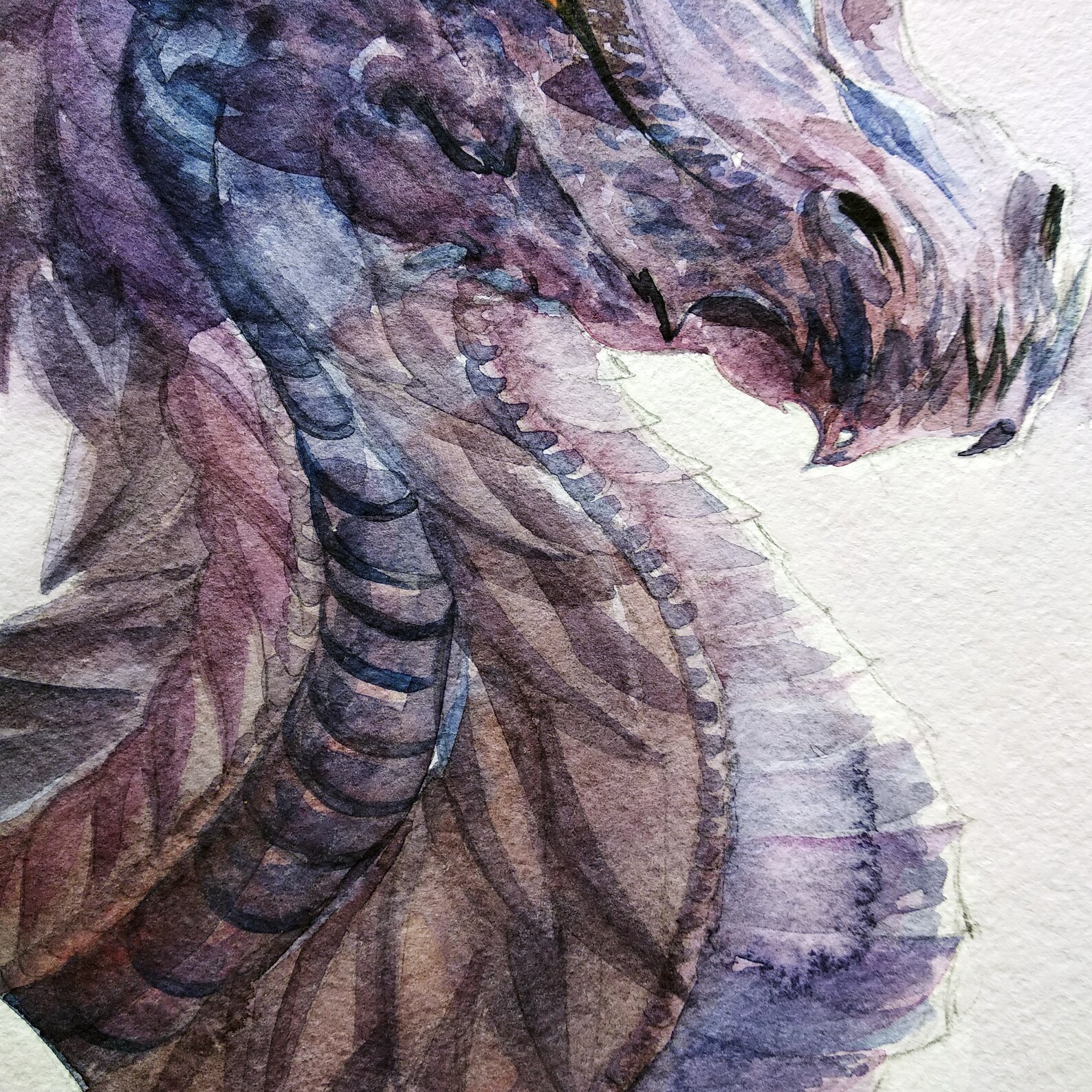 Drache Aquarell Original Kunst Fantasy Malerei Fee Tier | Etsy