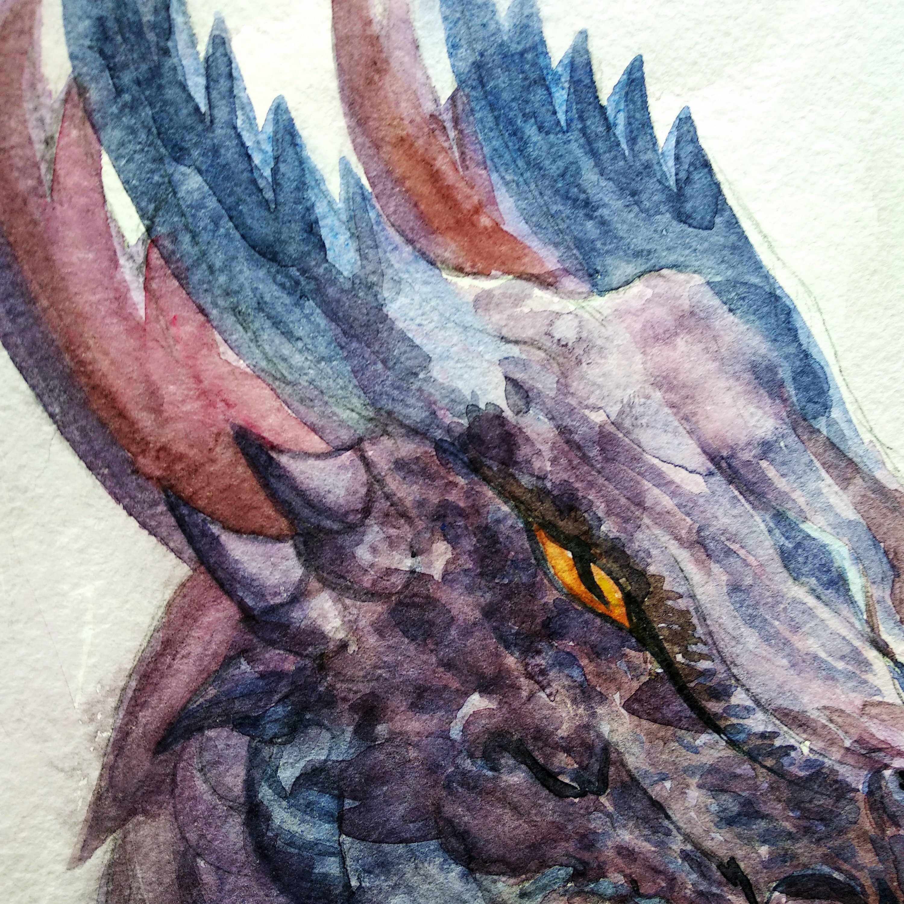 Drache Aquarell Original Kunst Fantasy Malerei Fee Tier | Etsy