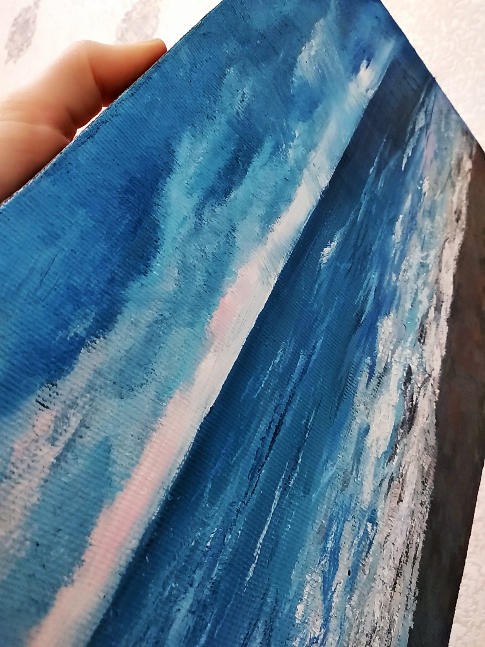 Sea Painting Original Oil Blue Wall Art Evening Beach Art | Etsy