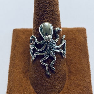 Large Sterling Silver Octopus Ring