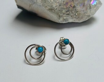 Turquoise Circle Studs
