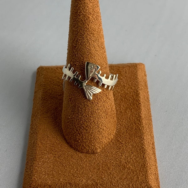 Fish Bone Sterling Silver Ring