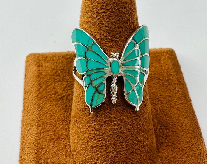 Turquoise Inlay + Bubble Wrap Ring