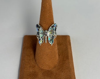 Shell Inlay Butterfly Ring