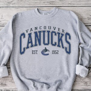 Vancouver Canucks Vintage Gildan Tee T-Shirt L Large Gray