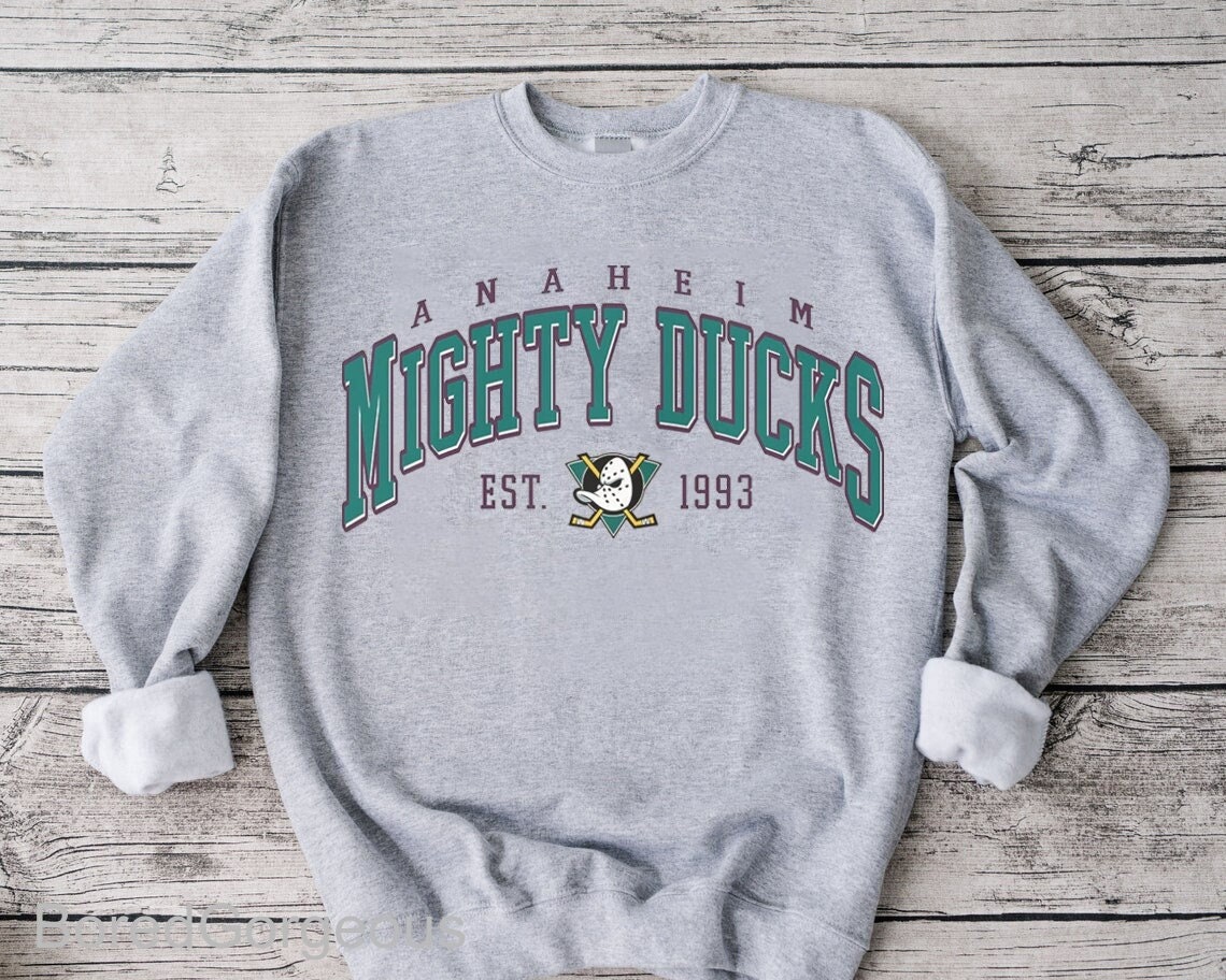 Custom ANAHEIM MIGHTY DUCKS 90s Vintage Throwback Away Sweatshirt Hoodie 3D  - Bring Your Ideas, Thoughts And Imaginations Into Reality Today