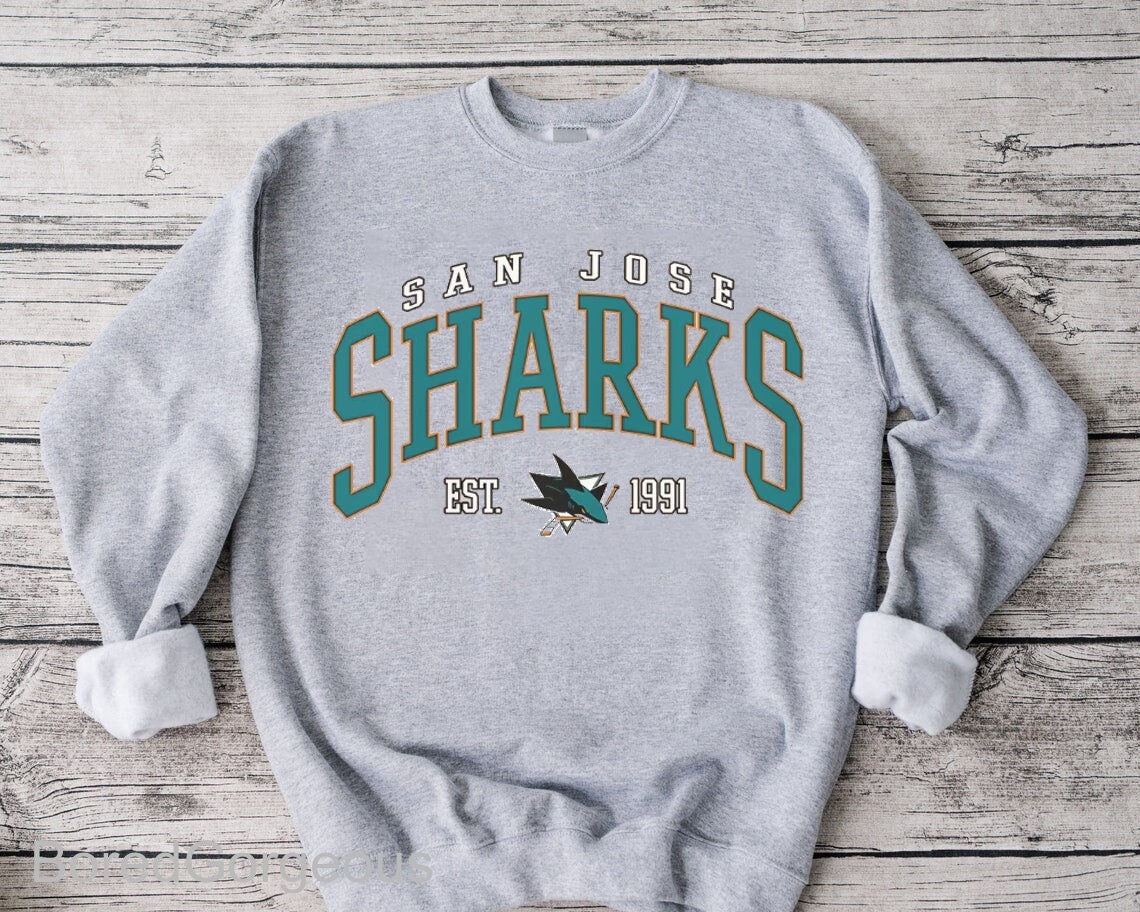 Concepts Sport Women's San Jose Sharks Oatmeal Terry Crew Neck Sweatshirt, Small, Tan