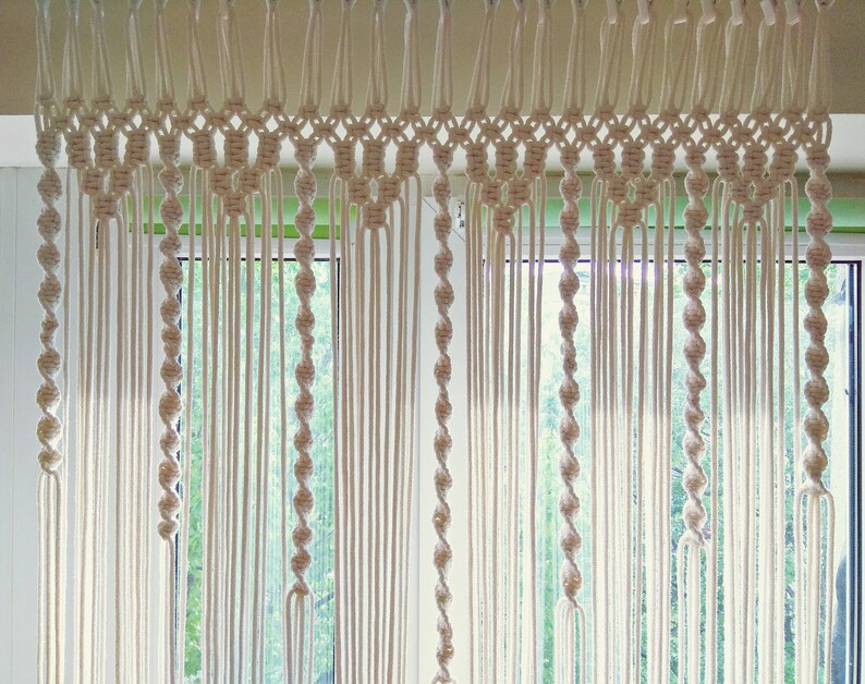 Beautiful Macrame Rope Window Curtain Room Separator Door Etsy