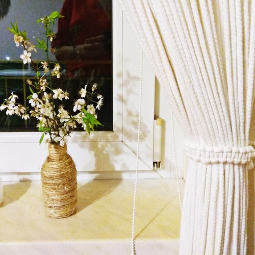 Beautiful boho shops large macrame rope curtain 