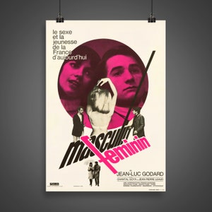 Masculin Féminin 1966 vintage Français Affiche du film image 1