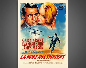 North by Northwest (1959) - vintage Franse filmposter