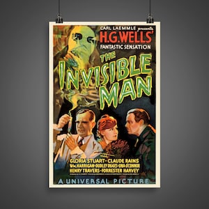 The Invisible Man (1933) - Vintage Movie Poster (61x91cm)