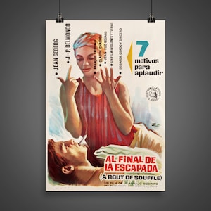 Breathless (1960) - Vintage Spanish Movie Poster