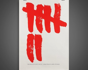 The Magnificent Seven (1960) - Saul Bass Vintage Movie Poster