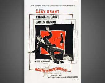 北北西に進路を取れ ケーリー・グラント カルト映画ポスター復刻版 約