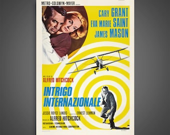 North by Northwest (1959) - vintage Italiaanse filmposter