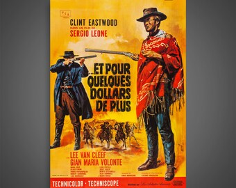 Für ein paar Dollar mehr (1965) - Vintage Französisch Grande Film Poster