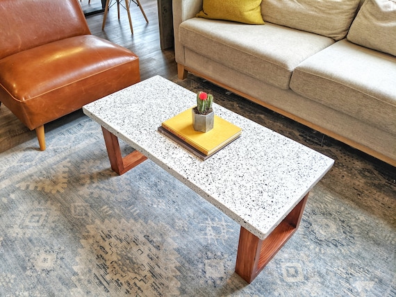Terrazzo Coffee Table 100 Recycled Glass Etsy