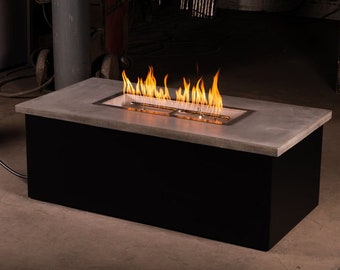 Premium Outdoor Firepit: Natural Gas or Propane - Handcrafted Concrete Firetable