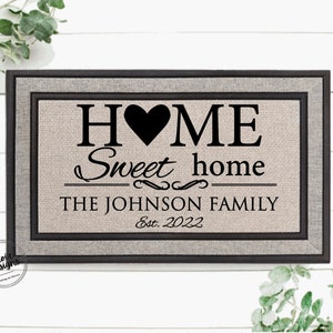 Housewarming Gift / Family Name Gift / Personalized Doormat / Closing Gift / Custom Family Welcome Mat / Wedding Gift / Personalized Gift
