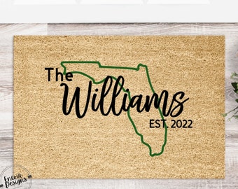 Pick Your State Housewarming Gift | Wedding Gift | Custom Doormat | Personalized Doormat | Closing Gift | Welcome Doormat | Front Door Mat |