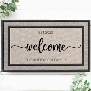 Housewarming Gift / Family Name Doormat / Personalized Doormat / Closing Gift / Custom Family Welcome Mat / Wedding Gift / Personalized Gift