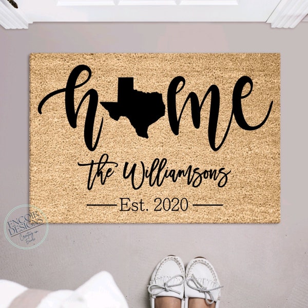 Pick Your State Housewarming Gift | Wedding Gift | Custom Doormat | Personalized Doormat | Closing Gift | Welcome Doormat | Front Door Mat |