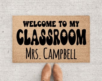 Custom Teacher Classroom doormat, personalized Doormat, porch decor, custom mat, welcome mat, teacher gift, back to school, end of school