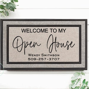 Open House Doormat, Realtor Doormat, Real Estate Agent Gift, Real Estate Listing Marketing, House For Sale Doormat, Real Estate Broker Gift