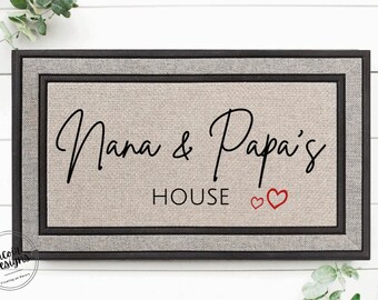 Nana and Papas House | Custom Welcome Mat | Cheerful Gift | Personalized Doormat | Housewarming Gift | Grandma and Grandpa Gift |Grandparent