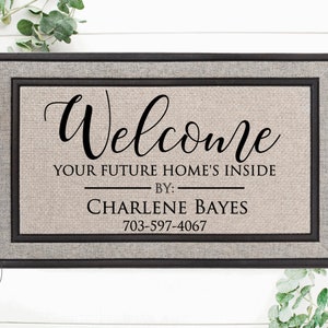 Open House Doormat, Realtor Doormat, Real Estate Agent Gift, Real Estate Listing Marketing, House For Sale Doormat, Real Estate Broker Gift