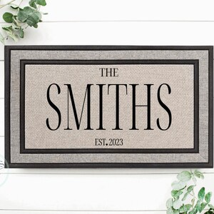 Housewarming Gift / Family Name Doormat / Personalized Doormat / Closing Gift / Custom Family Welcome Mat / Wedding Gift / Personalized Gift