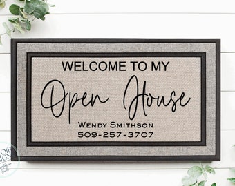 Open House Doormat, Realtor Doormat, Real Estate Agent Gift, Real Estate Listing Marketing, House For Sale Doormat, Real Estate Broker Gift