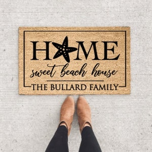 Welcome To Our Beach House Custom Name | Welcome Mat | Housewarming Gift | New Home | Closing Gift  | Vacation Home Doormat