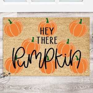 Welcome Pumpkin Pattern Door Mat | Fall Doormat | Welcome Mat | Cute Pumpkin Fall Door Mat | Fall Autumn Decor Gift | New Home Porch Decor |