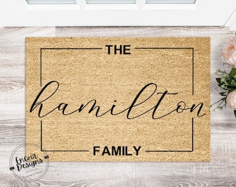 Housewarming Gift / Family Name Doormat / Personalized Doormat / Closing Gift / Custom Family Welcome Mat / Wedding Gift / Personalized Gift