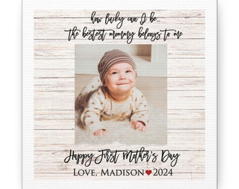 Mothers Day Gift For Mom Best Mom First Mother's Day Gift Mom Frame New Mom Gift I'm As Lucky As Can Be, 1st Mothers Day 2024 Frame Gift