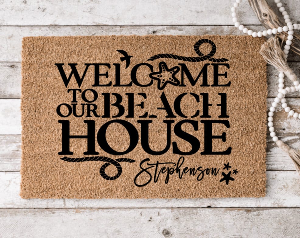 To Our Beach House Custom Name Mat Etsy