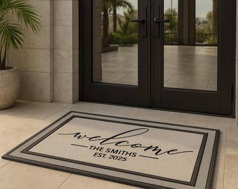 Housewarming Gift / Family Name Gift / Personalized Doormat / Closing Gift / Custom Family Welcome Mat / Wedding Gift / Personalized Gift