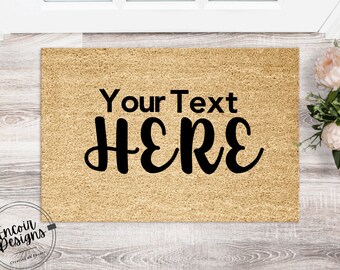 Your Text Here - Personalized Doormat - Customized Coir Mat - Customizable Doormat for New Home Owner - Housewarming Gift Custom Home Decor