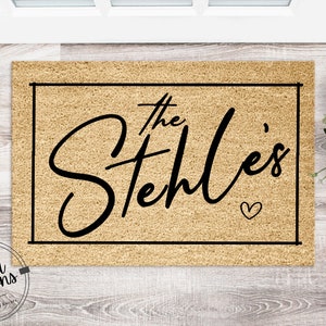 Family Name Welcome Mat | Wedding Gift | Custom Doormat | Personalized | Closing Gift | Welcome | Front Door Mat | Monogram