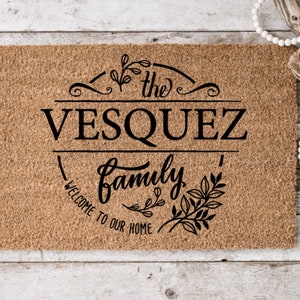 Housewarming Gift / Family Name Doormat / Personalized Doormat / Closing Gift / Custom Family Welcome Mat / Wedding Gift / Personalized Gift